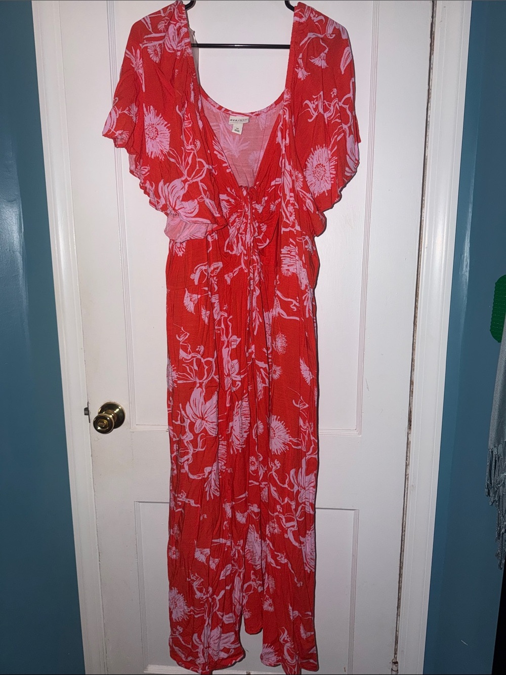 Ava & Viv Red Floral Maxi Dress